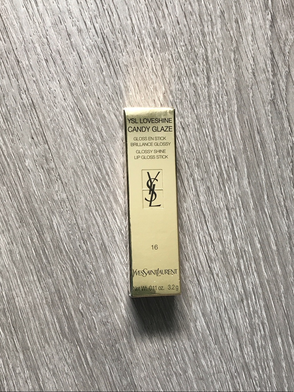 Yves Saint Laurent YSL LoveShine Candy Glaze Lip Gloss Stick - 16 (Peachy Nude)